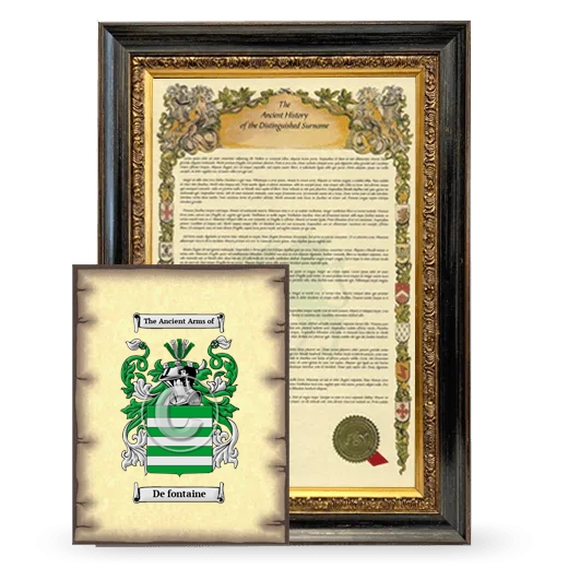 De fontaine Framed History and Coat of Arms Print - Heirloom